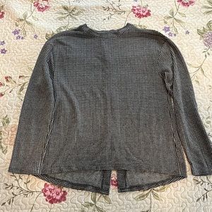 Zara black and white sweater with back button details